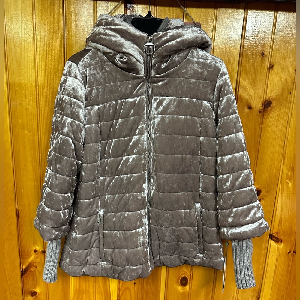 DKNY Sport Crushed Velvet Puffer Jacket